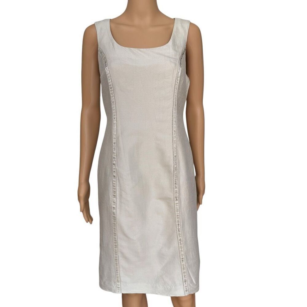 Spenser Jeremy vintage 100% silk beaded sheath dress size 6